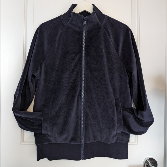 Banana Republic Men's Navy Velour Track Jacket - Size Small - Picture 1 of 10